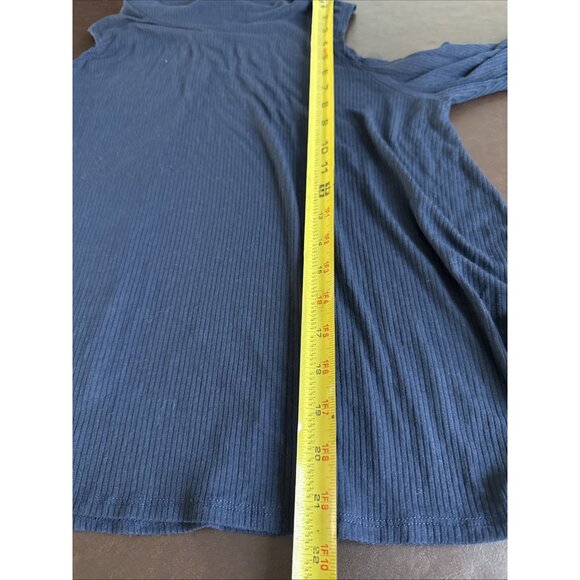 See You Monday Womens Navy Sleeveless Turtleneck Cold Shoulder Top L - Picture 5 of 8